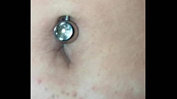 Exploring this sexy belly button with its piercing up close