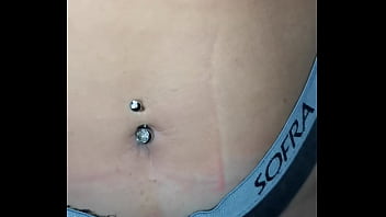 Exploring this sexy belly button with its piercing up close