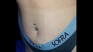 Exploring this sexy belly button with its piercing up close