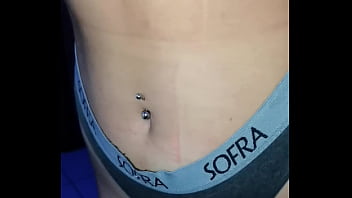 Exploring this sexy belly button with its piercing up close