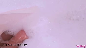 Radiant dark tressed model took a bath