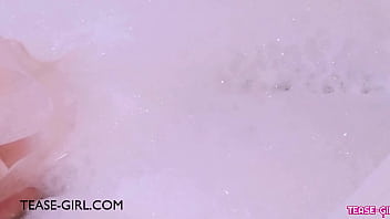 Radiant dark tressed model took a bath