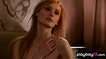 Cute blonde beauty presenting a sensual striptease