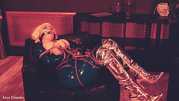 Latex lady loves shiny costumes and bondage arya grander