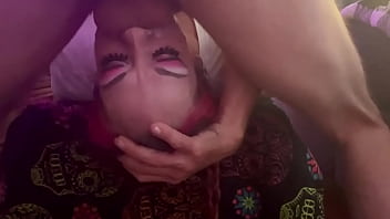 Princess gets throated by hellish’s long cock