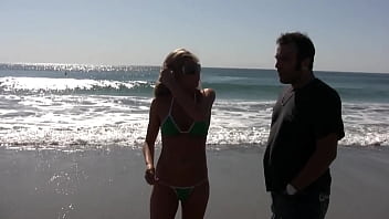 Then he starts to fuck her hard in the pussy and to bring himself to orgasm she caresses her pussy