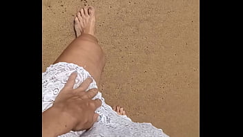 Peeing on the public beach