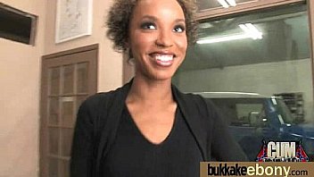 First time ebony with a group of white dicks 1