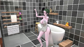 St louis azur lane hentai bathroom undress dance tell me song big boobs mmd 3d green hair clip