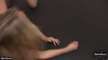 Topless babes sinn sage and riley reyes wrestling in black lingerie