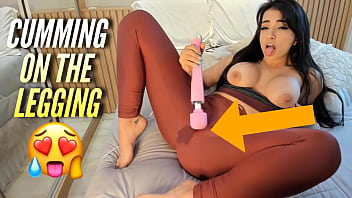 Sexy latina squirting in yoga pants cumming for 2 times female orgasm wet pussy