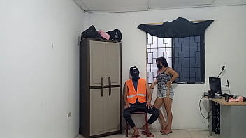 Busty wife fires her husband so he can go to work happily while she stays behind making sexy video calls for perverted old men