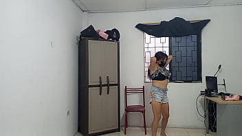 Busty wife fires her husband so he can go to work happily while she stays behind making sexy video calls for perverted old men