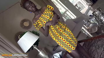 Horny african slut face fucked rough by huge euro dick producer in audition