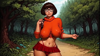 Velma dinkley bouncing big boobs nipples and teasing perfect cameltoe pussy ai free