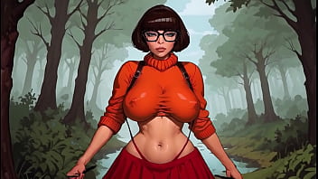 Velma dinkley bouncing big boobs nipples and teasing perfect cameltoe pussy ai free