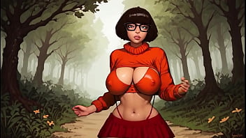 Velma dinkley bouncing big boobs nipples and teasing perfect cameltoe pussy ai free