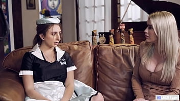 Sexy big titted babe and her stepmommy do it