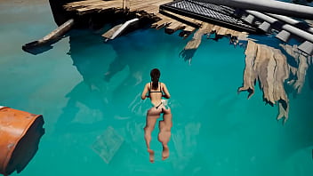 Lara shows off her sexy body on a boat for the camera 3d hentai game animation