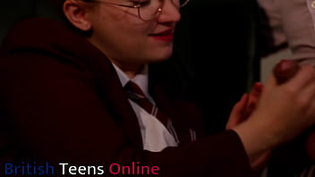 College student wanks cock over her cunt and plays with cum