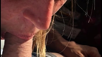 Wife sucks cock outdoors