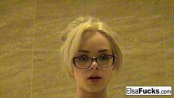 Absolutely gorgeous small tittied blonde teen touches herself