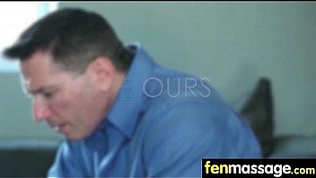 Deepthroat blowjob from big tits massage girl 1