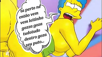 Gozando dentro do cú da marge