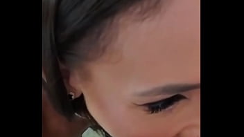 Teen brunette latina loves rimjob pov natural tits bounce sloppy blowjob and cum in mouth