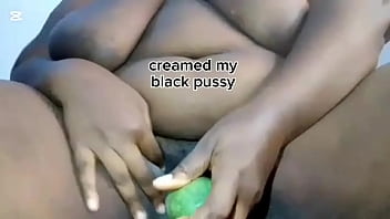 Cucumber in the pussy