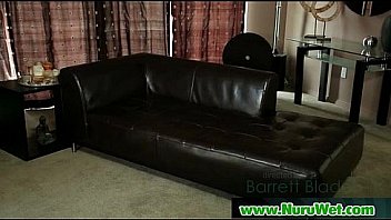 Nuru slippery gel on sexy horny client and relaxing massage 02