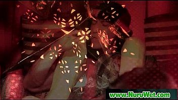 Japanese nuru massage and hardcore fuck on air matress 07