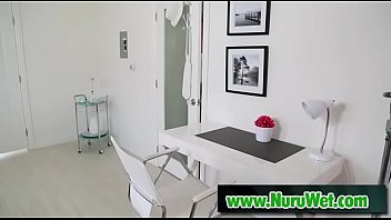 Sexy lesbos cover body in nuru gel