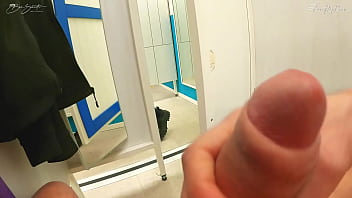Dressing room i flash my dick to beasecrets while her husband is close she can't resist to touch my hard cock