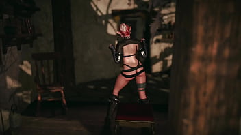 Slutty elf warrior decided to make money in safer way by seducing strangers in tavern