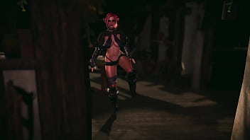 Slutty elf warrior decided to make money in safer way by seducing strangers in tavern