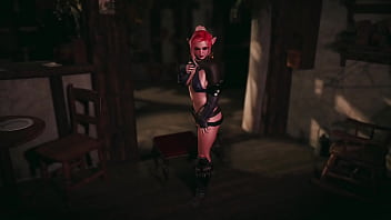 Slutty elf warrior decided to make money in safer way by seducing strangers in tavern Slutty elf warrior decided to make money in safer way by seducing strangers in tavern