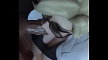 Mercy from overwatch gets her face fucked by a big dick