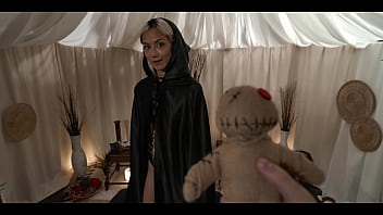 Squirting whore gives full control to creepy man with voodoo doll