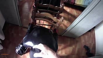 Preview milf tied to a chair mouth fucked with ring gag and throatpie pov