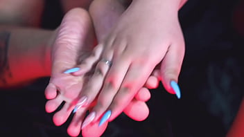 Chubby lesbian brunettes lick feet and tickle