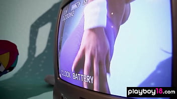 Glamorous blonde beauty reveals her perfect shapes