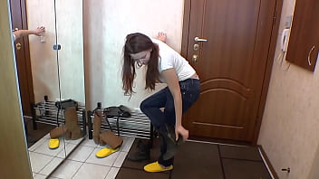 Stripping off my jeans after a sweaty walk