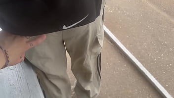 Ran into a girl i know at the bus stop and eat her out