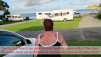 Trashy Milf Slut Pees On The Grass In Front Of Other Campers At The Beach thumbnail