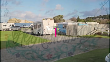 Trashy Milf Slut Pees On The Grass In Front Of Other Campers At The Beach thumbnail