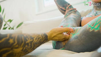 Tattooed pornstar gets filled with huge italian cock and gets covered head to toe in cum atm gapes big cumshot deepthroat