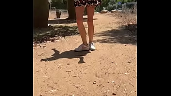Hot day for a walk without panties