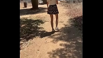 Hot day for a walk without panties