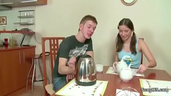 Bro seduce step sis to fuck anal when parents away